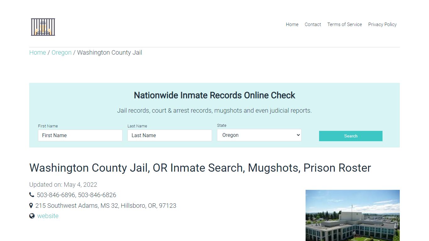 Washington County Jail, OR Inmate Search, Mugshots, Prison ...